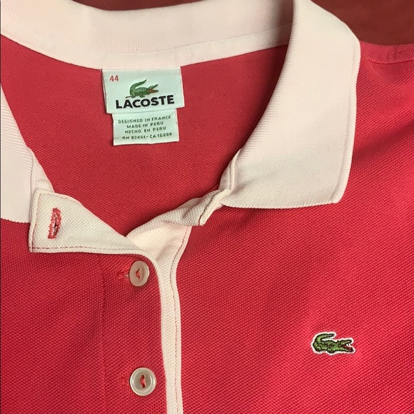Lacoste Half Sleeve Dark PINK shirt - Picture 3 of 4